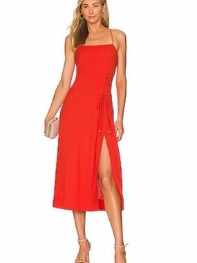 Free People Francesca Tangerine Tango Midi Dress M